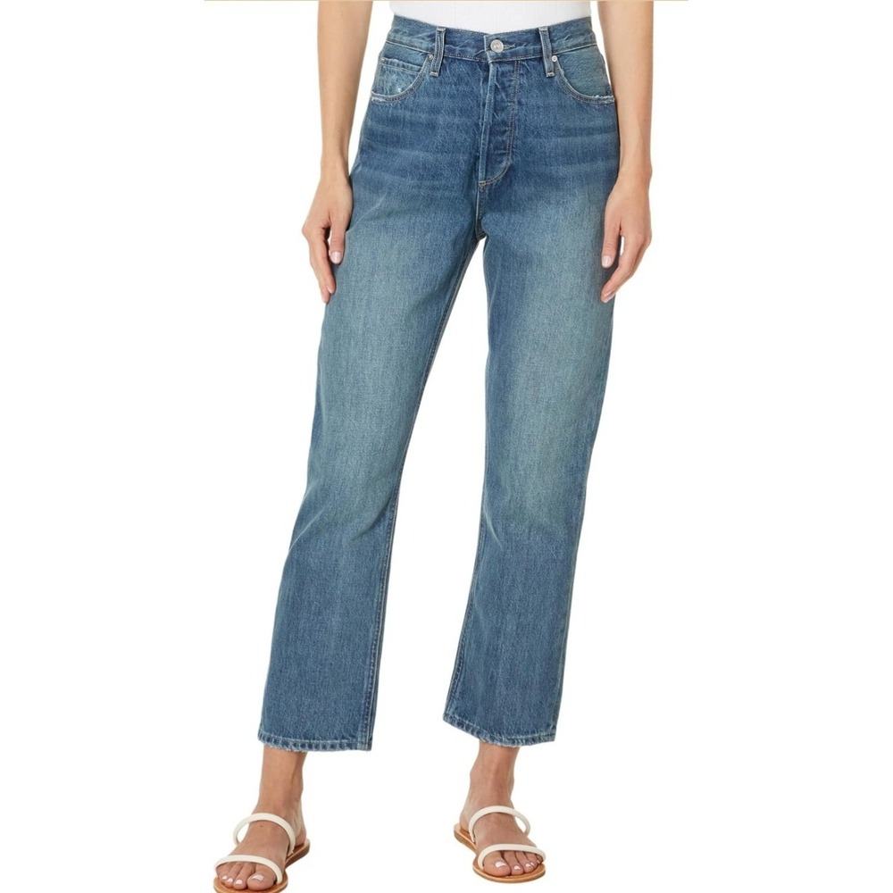 Paige Billy Crop Covered Butt The Roxy Button Fly High Rise Jeans 29 NWT